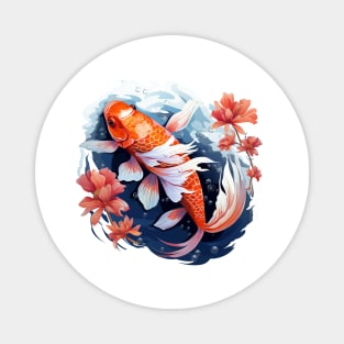 Koi Fish In A Pond Magnet